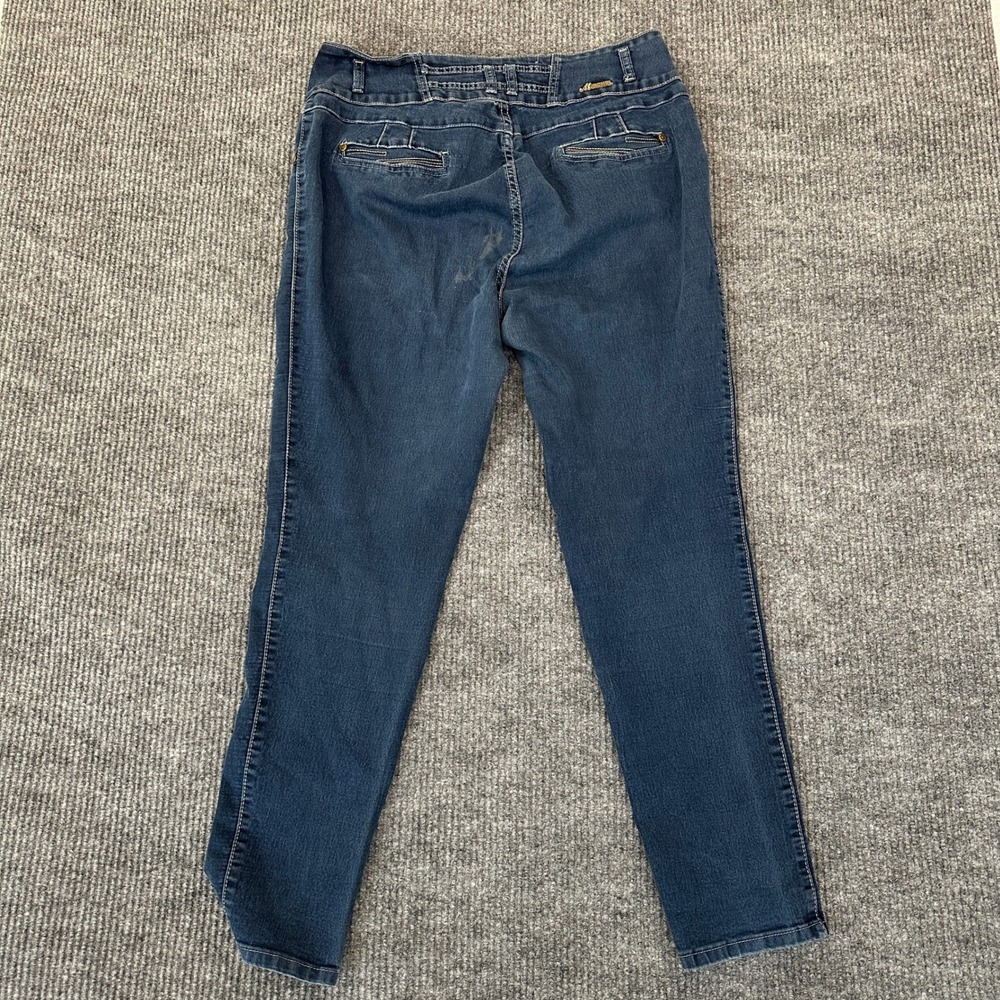M.Michel Women Butt Lift Slim Jeans 16 Blue Denim Stretch High Waist